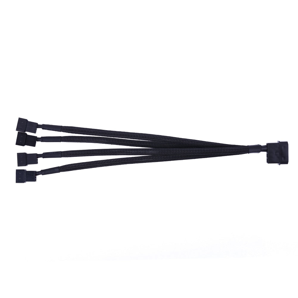 Fan Cable Splitter Power Cable 12V 27cm 4pin IDE Molex to 4-Port 3Pin/4Pin Cooler Cooling Fan Splitter Power Cable  for Computer - ebowsos