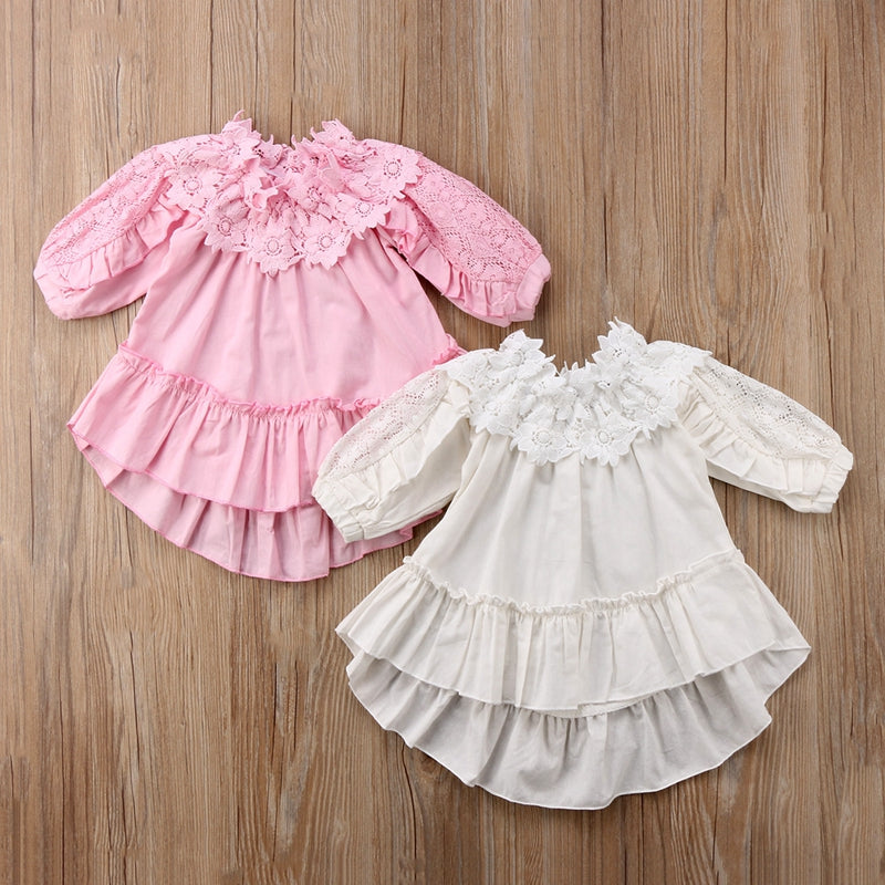 Fashion Baby Pirncess Dress Baby Girls Off Shoulder Dress Cotton Ball Gown Party Dresses Sundress - ebowsos