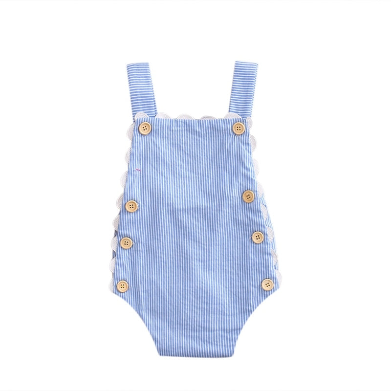 Fashion Baby Pirncess Newborn Baby Girl Striped Bodysuit Sleeveless Cotton Jumpsuit Outfit Summer Sunsuit Clothes - ebowsos