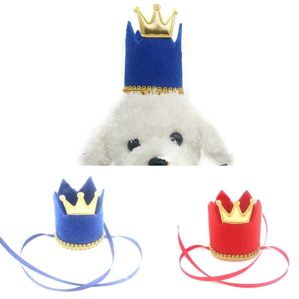 Fashion Dog Birthday Hat Decorative Crown Shiny Dog Hat Pet Headband Pet Headwear For Dogs Cats Christmas Party Pets Accessories-ebowsos