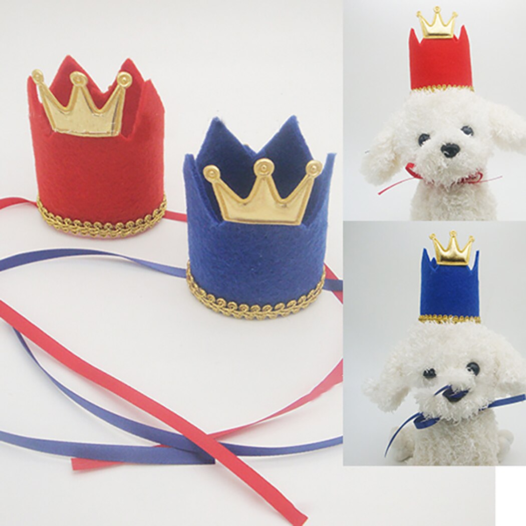 Fashion Dog Birthday Hat Decorative Crown Shiny Dog Hat Pet Headband Pet Headwear For Dogs Cats Christmas Party Pets Accessories-ebowsos