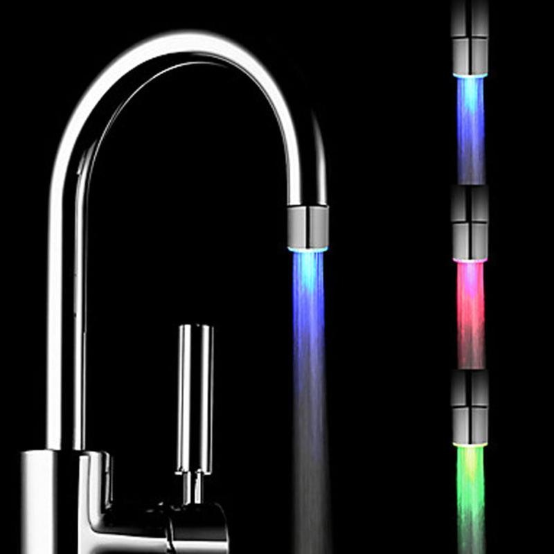 Fashion LED Water Stream Mini Faucet Lighting Tap Kitchen Bathroom Tool - ebowsos