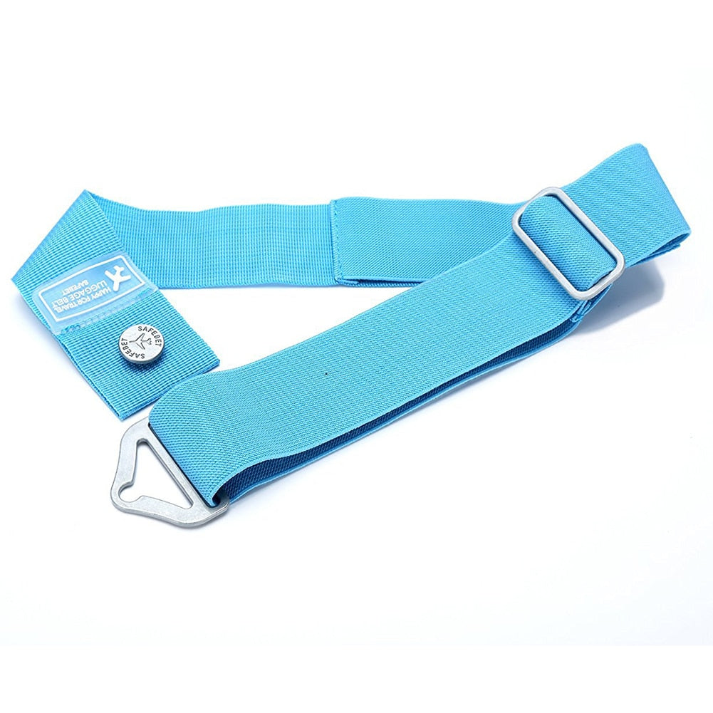 Fashion Resilience Metal Buckle Luggage Strap Flight Suitcase Travel Belt Tags - ebowsos