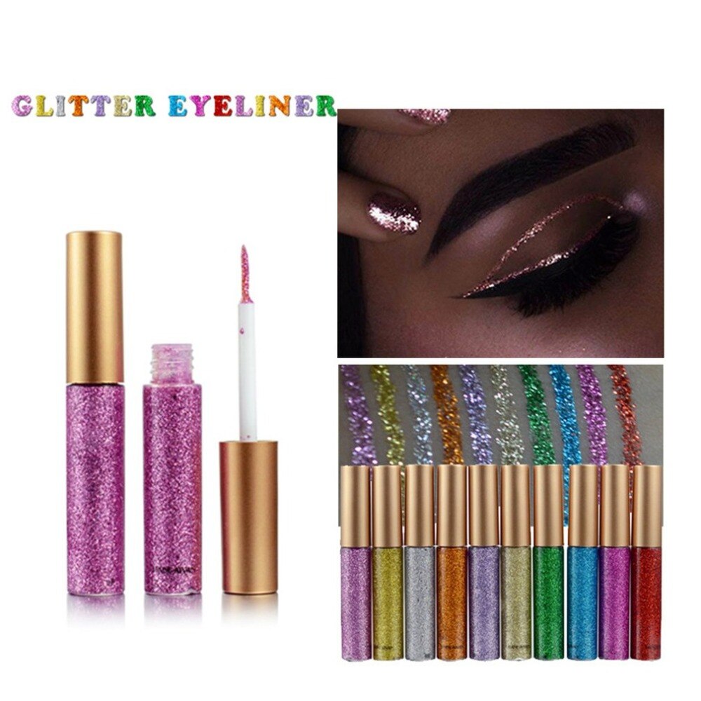 Fashion Shimmer Glitter Liquid Eyeliner Pen Long Lasting Quick Dry Waterproof Beauty Makeup Cosmetic Tool Eye Line Pen 2018 New - ebowsos