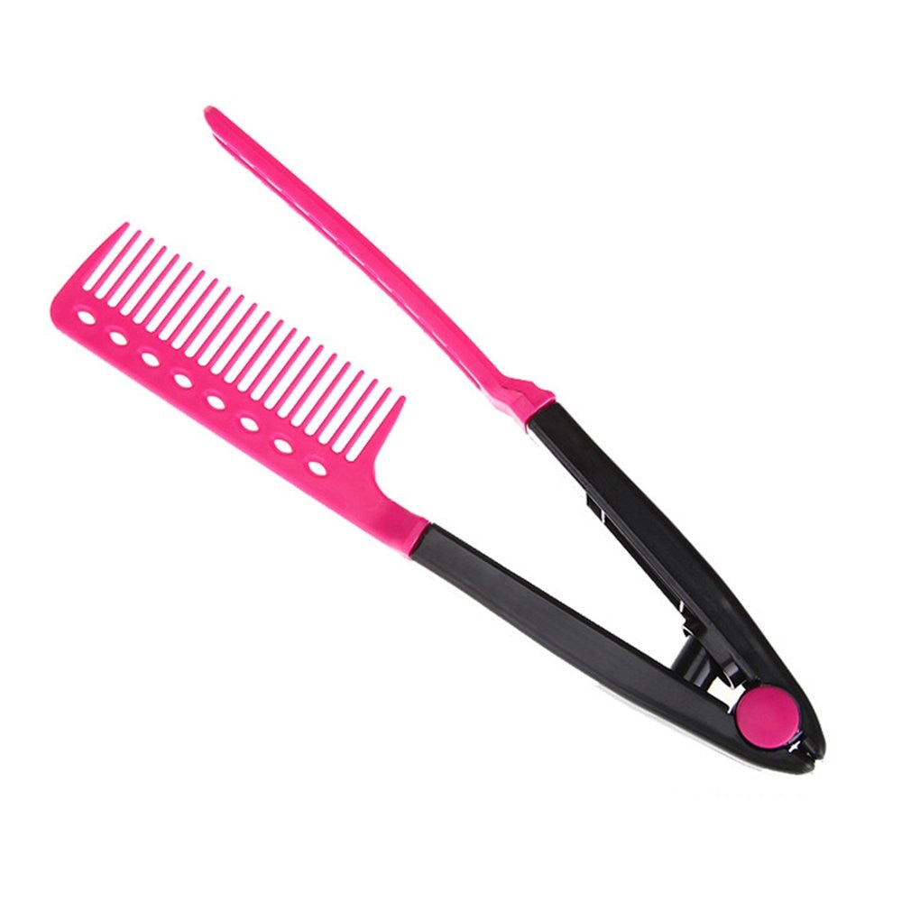Fashion V Type Hair Comb Hair Straightener Combs DIY Salon Haircut Hairdressing Styling Tool Barber Anti-static Combs Brush - ebowsos