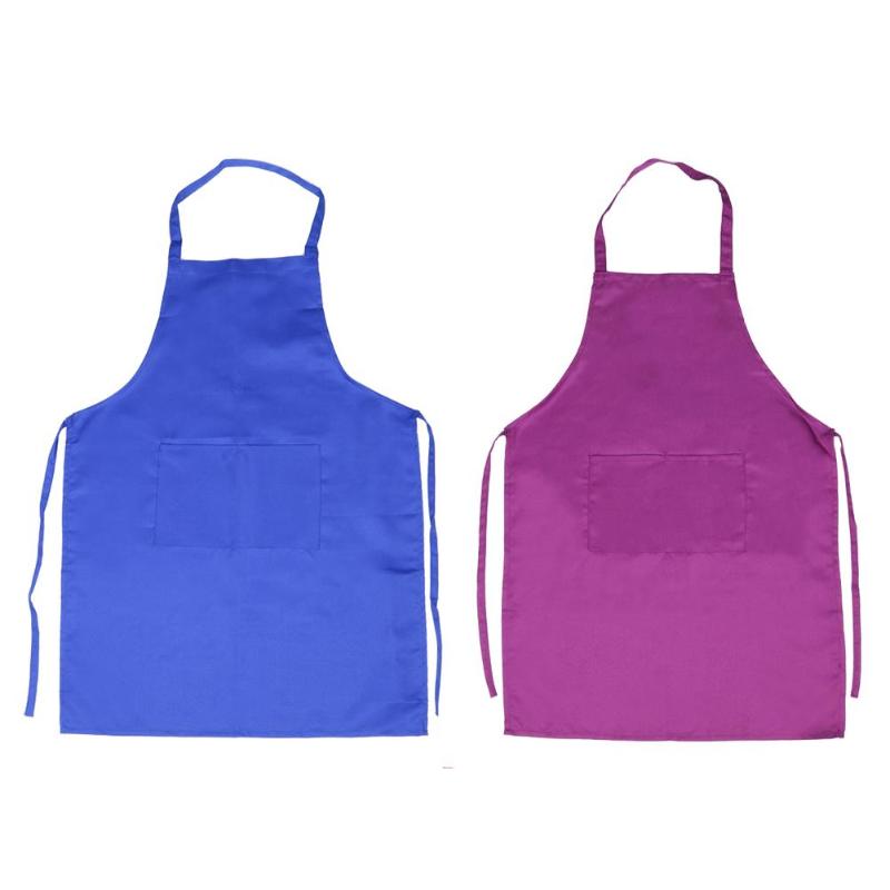 Fashion Women Men Adjustable Kitchen Apron Pure Color Waterproof Bib for Cooking Baking Restaurant Unique Design Good Helper - ebowsos