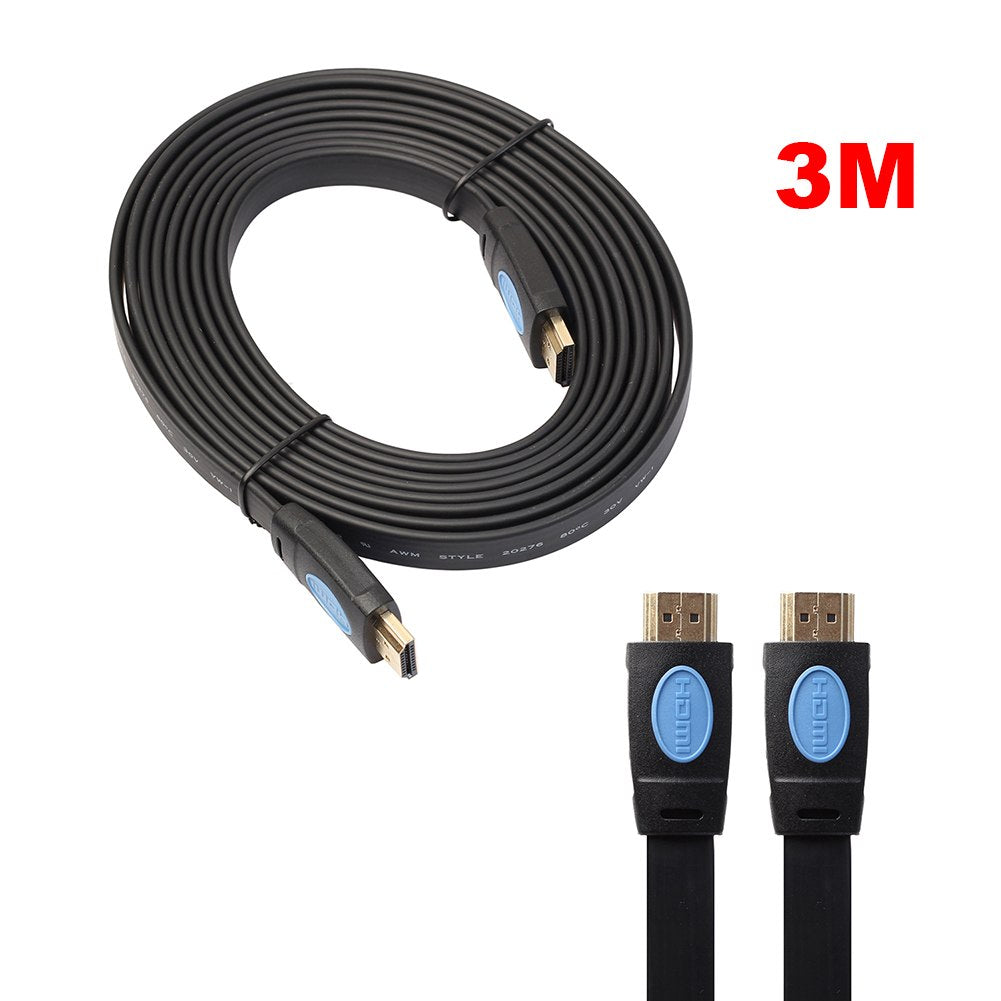Fast Speed 1M 1.8M 3M 5M 10M HDMI 2.0 4K 30AWG HD 18Gbps 3D Audio Return Ethernet HDMI FLAT Cable HD 1080p 1440p 2x1080p 2160p - ebowsos