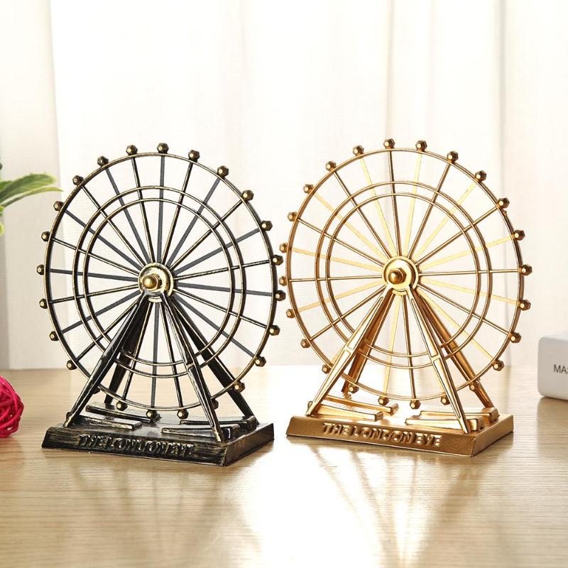 Ferris Wheel Model Metal Wrought Iron Ornaments Home Crafts Desktop Decor Decoration Ornaments Stainless Steel Gift Dropshipping - ebowsos