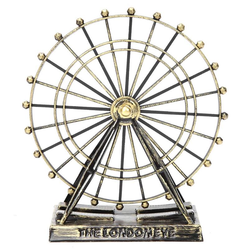 Ferris Wheel Model Metal Wrought Iron Ornaments Home Crafts Desktop Decor Decoration Ornaments Stainless Steel Gift Dropshipping - ebowsos