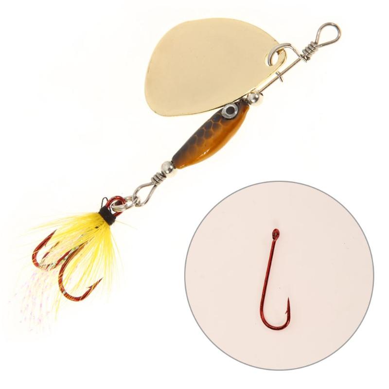 Fishing Lure Spinner Spoon Laser Rotating 7g 9.5cm Artificial Fishing Lure Sequins Bait with Three Hook Fish Tackle Tool-ebowsos