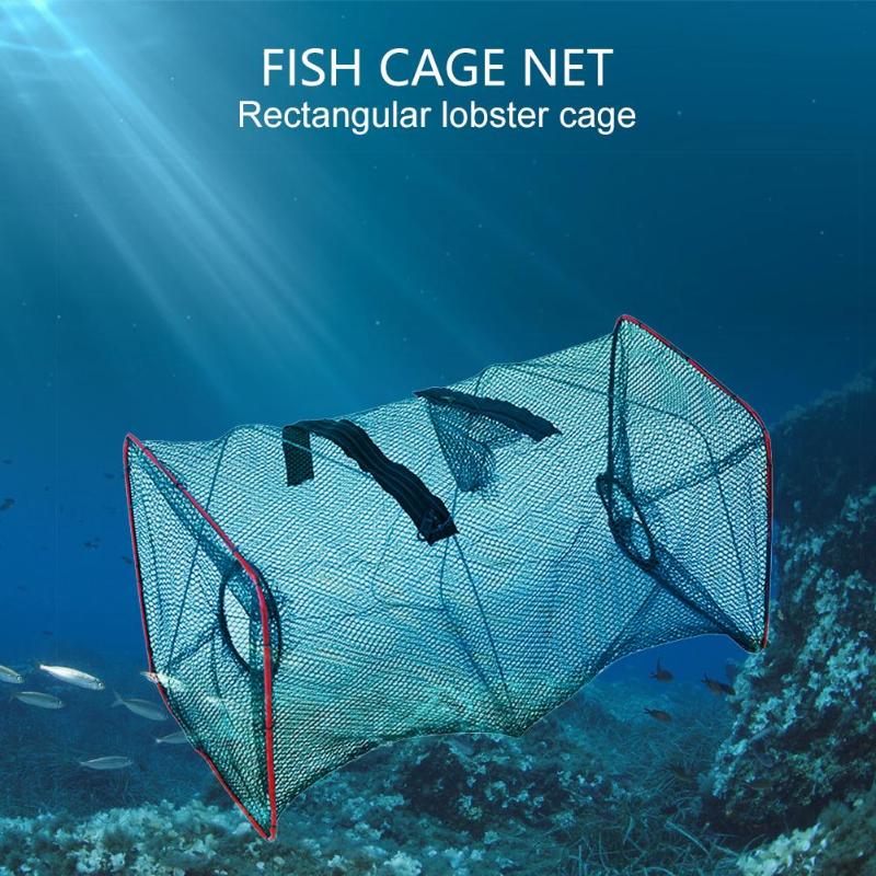 Fishing Net Cage Catcher Trap for Crab Fish Shrimp Portable Mesh Tackle-ebowsos