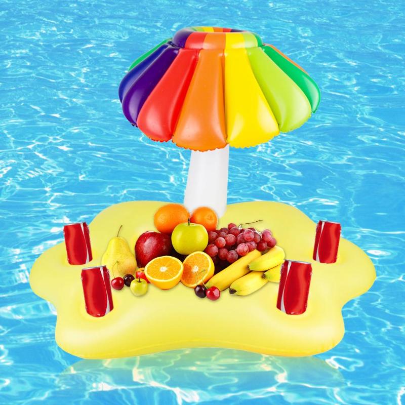 Floating Bar Tray Swimming Pool Inflatable Floating Bar Tray Bracket Accessory Beach Swim Ring Pool Toys Sun Umbrella 2019-ebowsos