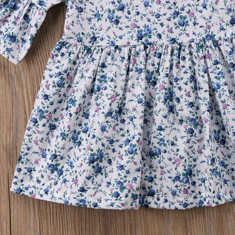 Floral Baby Girls Short Sleeve Cut Dresses Floral Party Pirncess Dress Outfit Sundress For Girls - ebowsos