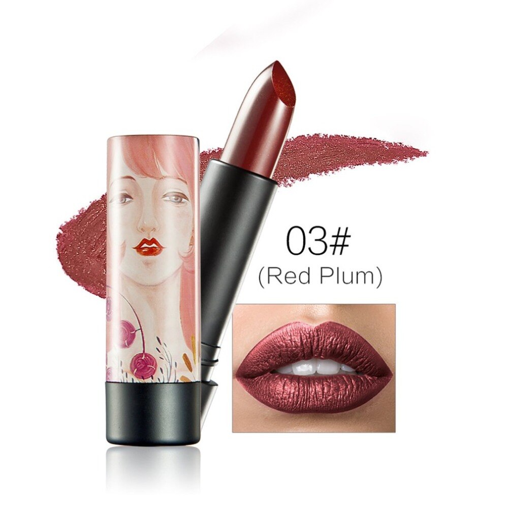 Flower Face Raccoon Metallic Enamel Pearlescent Lipstick Lip Gloss Lipstick Glaze - ebowsos