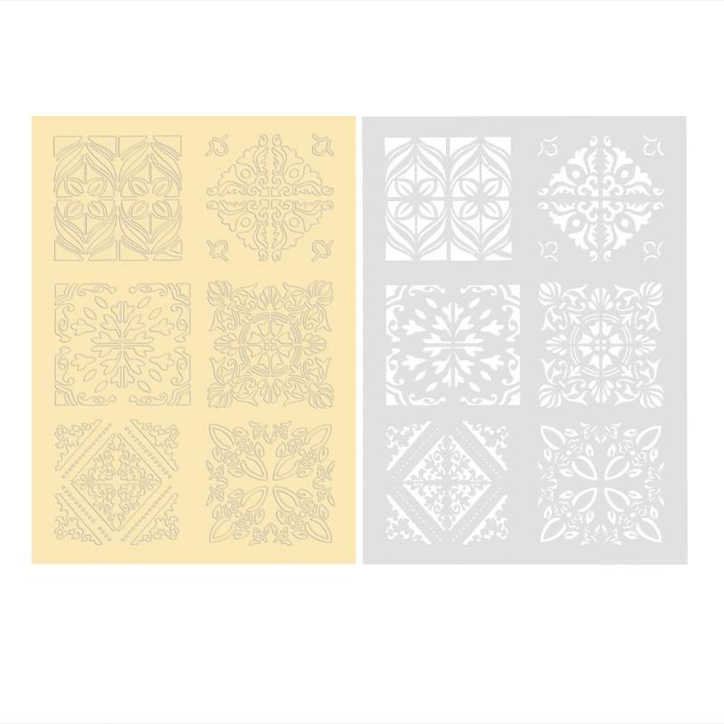 Flower Square Cake Stencil Fondant Template Buttercream Spray Mold DIY Kitchen Cake Cookies Baking Decoration Tools DropShipping - ebowsos
