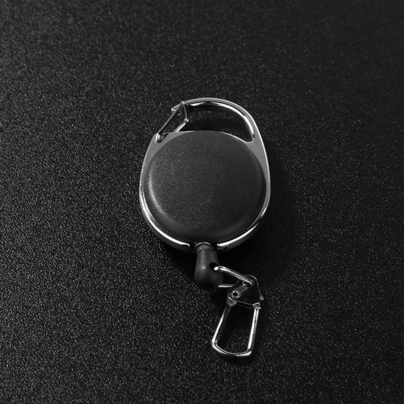 Fly Fishing Key Ring Retractor Extractor Keeper Tether Retractable Reel Anglers Badge Holder Keychain Fishing Tackle-ebowsos