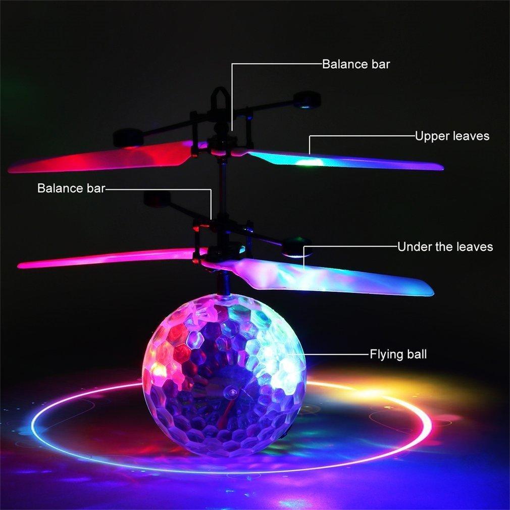 Flying Crystal Ball LED Flashing Light Infrared Induction Helicopter Ball Intelligent Induction Toy-ebowsos