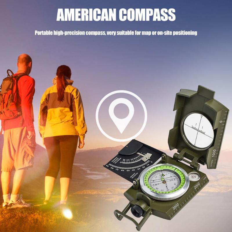 Folding Mini Luminous Compass Outdoor Camping Hiking Geological Dashboard-ebowsos