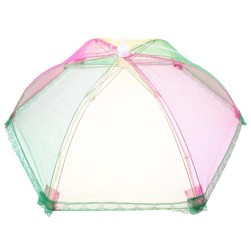 Folding Umbrella Style Table Anti Fly Mosquito Mesh Gauze Meal Food Covers - ebowsos