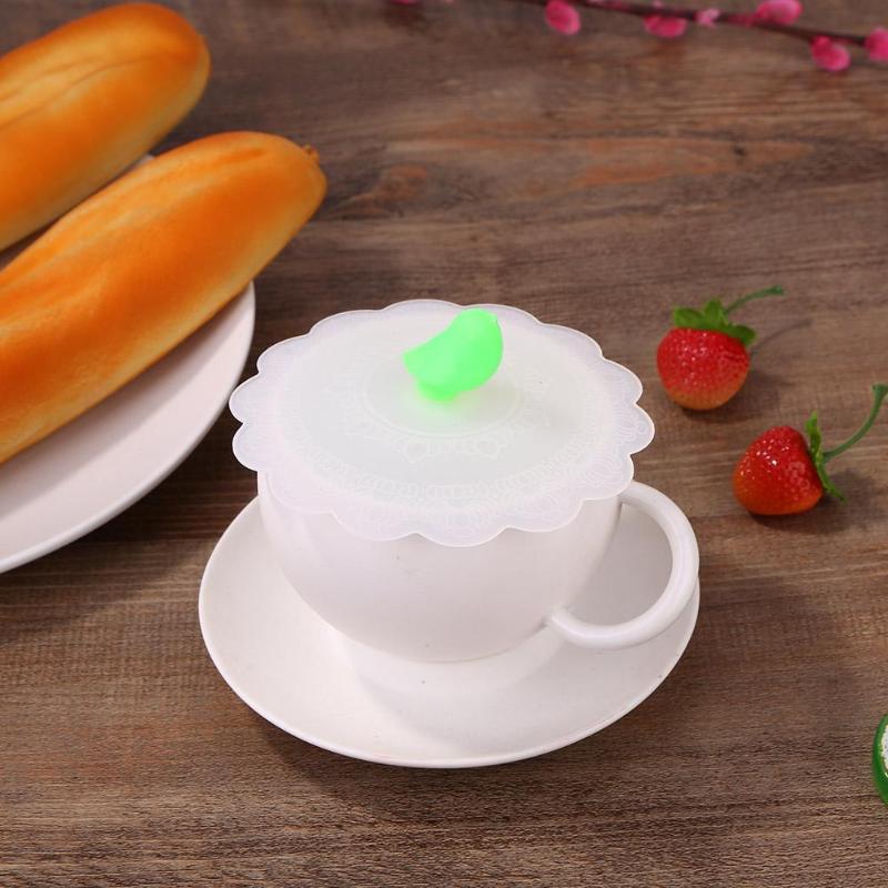 Food Silicone Cup Cover Fruit Heat-resistant Coffee Sealed Lid Kitchen Tool Anti-skid Effect Heat Resistance Dropshipping - ebowsos