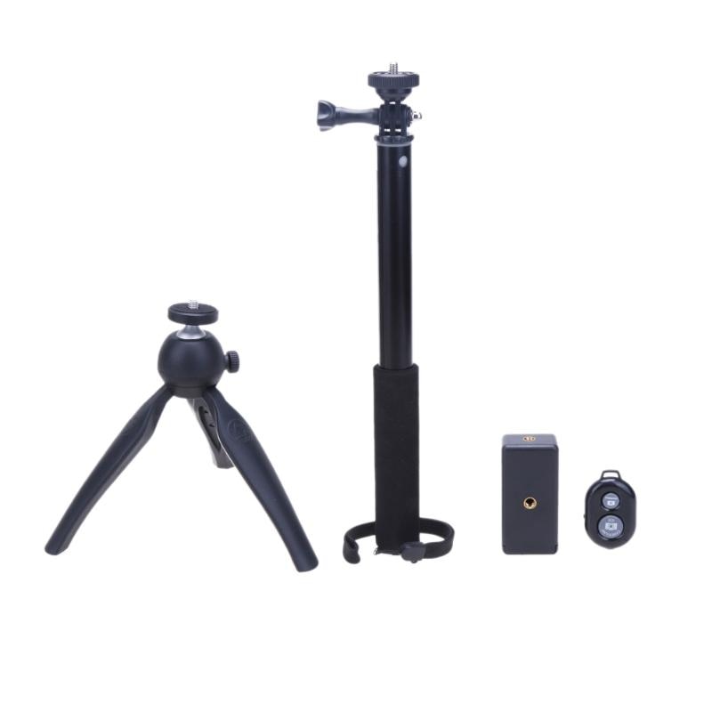 For GoPro Acc Mini Tripod with Kits Ball Tripod Bluetooth Controller Phone Clip Hanging Lanyard Bluetooth Base for Gopro Camera - ebowsos