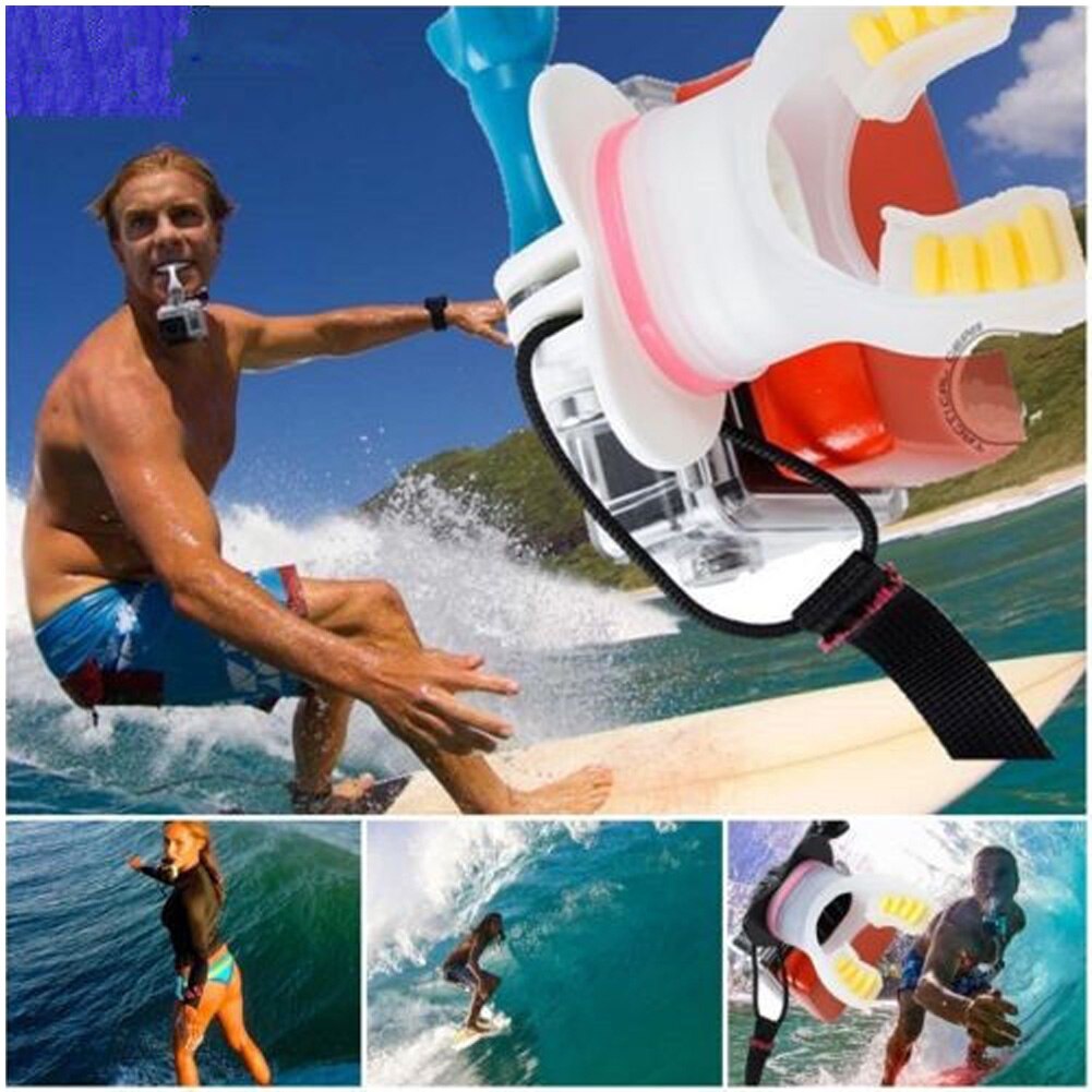 For GoPro Surf Skating Shoot Dummy Bite Mouth Grill  Mount Surfing Diving Accessories Set for For Gopro Camera Hero 3 3+ 4 - ebowsos