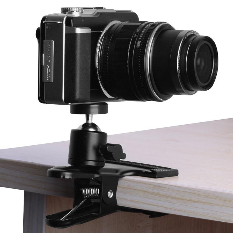 For Studio Camera Portable Multi-function Spring Clamp 360 Degree with Ball Socket Head Big Clip For Studio Camera Flash - ebowsos