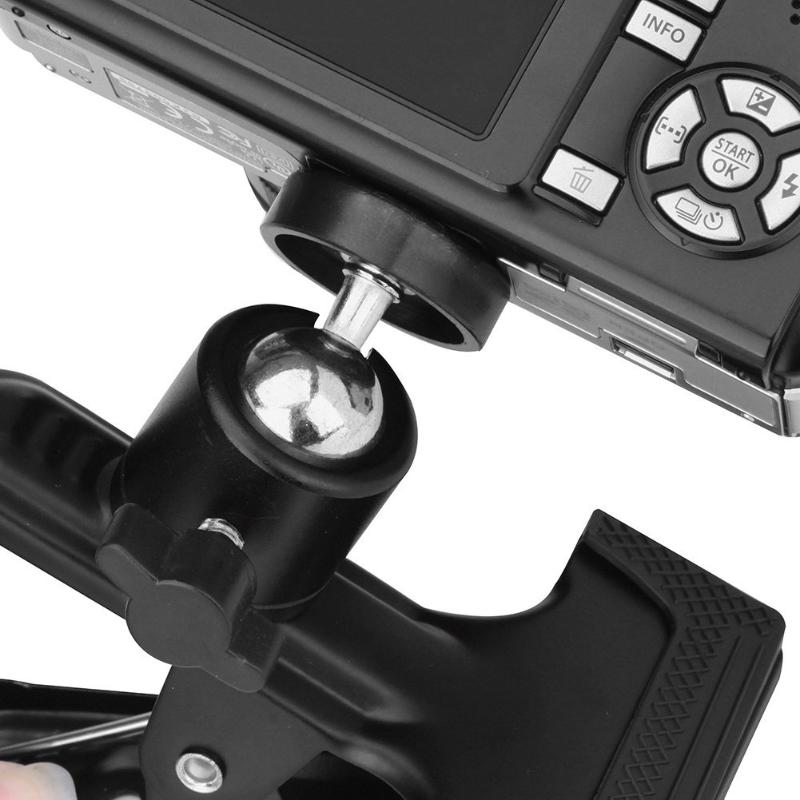 For Studio Camera Portable Multi-function Spring Clamp 360 Degree with Ball Socket Head Big Clip For Studio Camera Flash - ebowsos