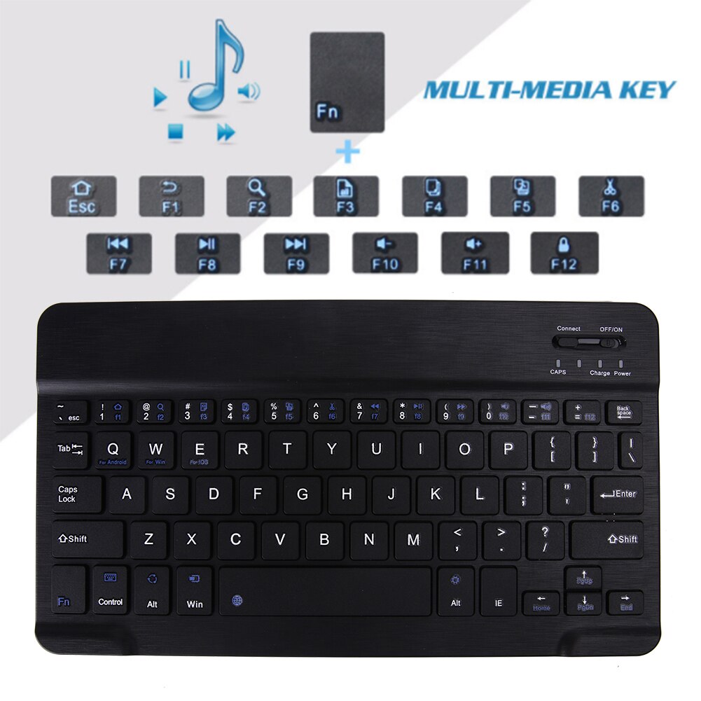 For iPad air/air 2 iPad Pro 9.7 Case Detachable Ultra Thin PU Leather Wirelss Bluetooth Keyboard Keypad Case Cover + USB Cable - ebowsos