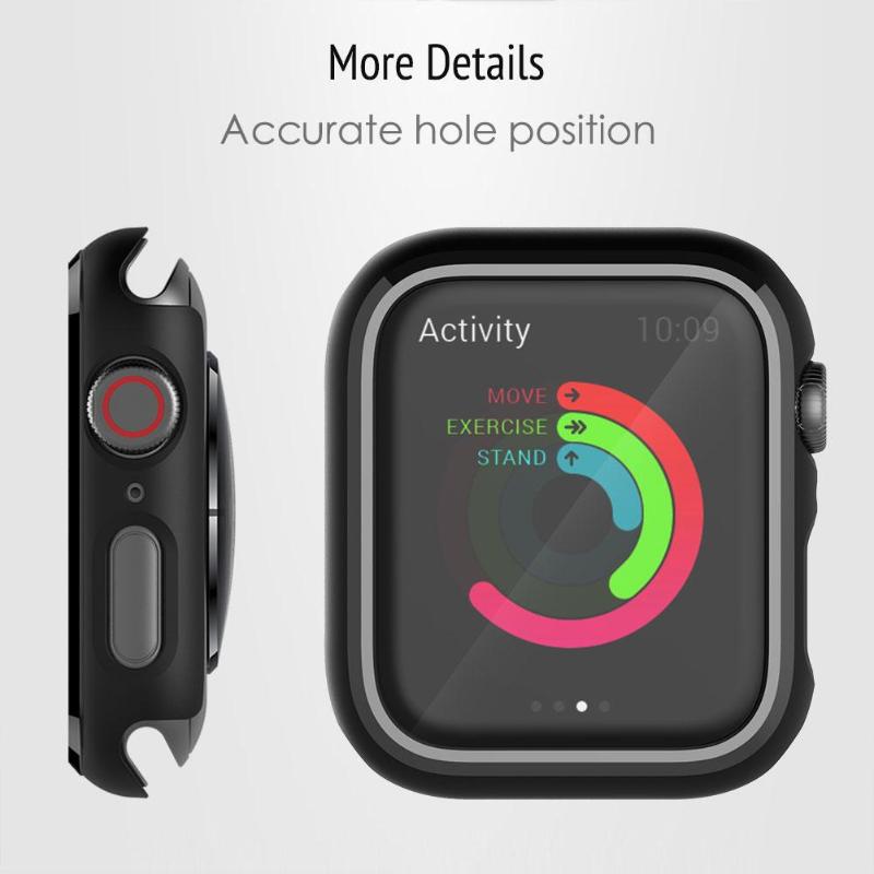 Frame Protective Case for Apple Watch band 44mm 40mm iwatch 4 Plating Cover Shell Ultra-Thin Hard Protective Shockproof Case - ebowsos