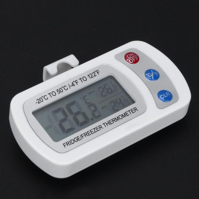 Freezer Thermometer with Hook Button Battery Waterproof LCD Digital Display Refrigerator Thermometers Function For Home Fridge - ebowsos