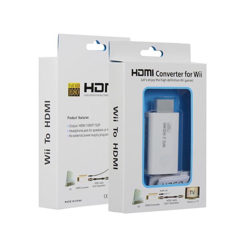 Full HD 1080P HDMI Adapter Converter Connector with 3.5mm Audio Output for Wii Game Console HDMI Cables High Quality Accessory - ebowsos