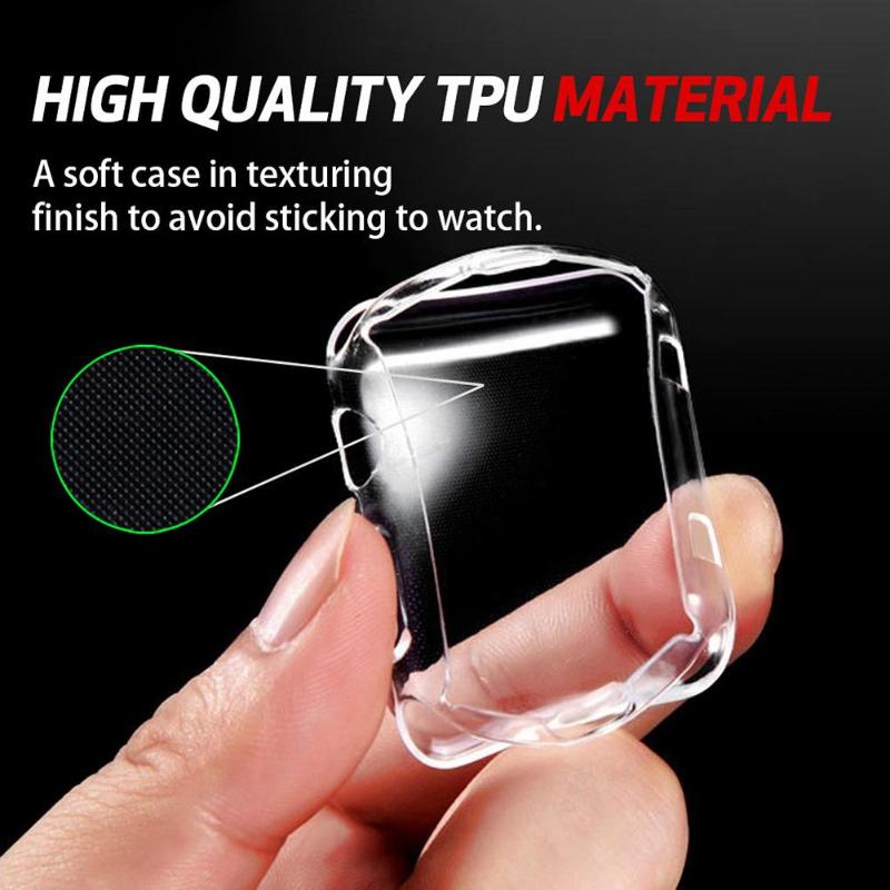 Full Screen Soft TPU Clear Slim Protectve Case Cover 38/42mm for Apple Watch Case Frame Housing for Apple Watch Series 1/2/3 New - ebowsos