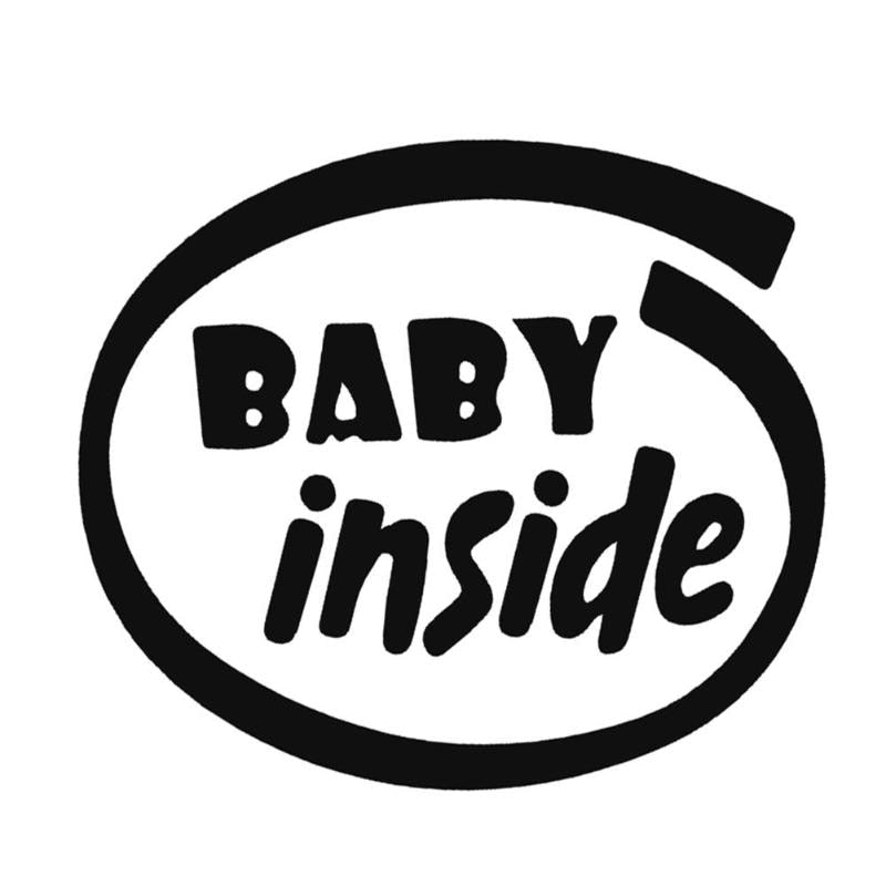 Funny Baby Inside Warning Letter Arts Reflective Car Trunk Window Stickers - ebowsos