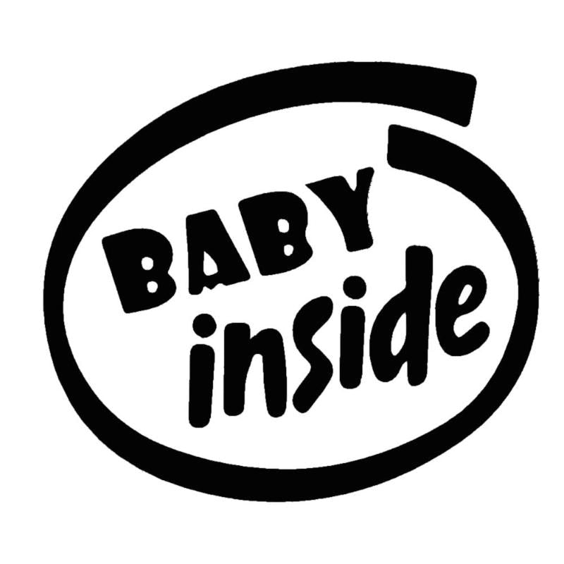 Funny Baby Inside Warning Letter Arts Reflective Car Trunk Window Stickers - ebowsos