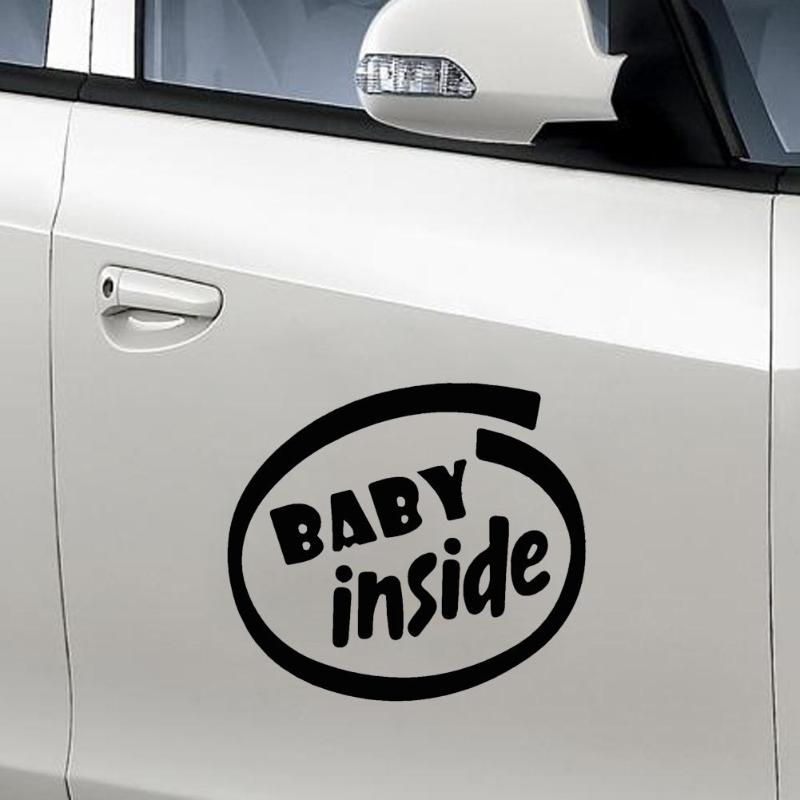 Funny Baby Inside Warning Letter Arts Reflective Car Trunk Window Stickers - ebowsos
