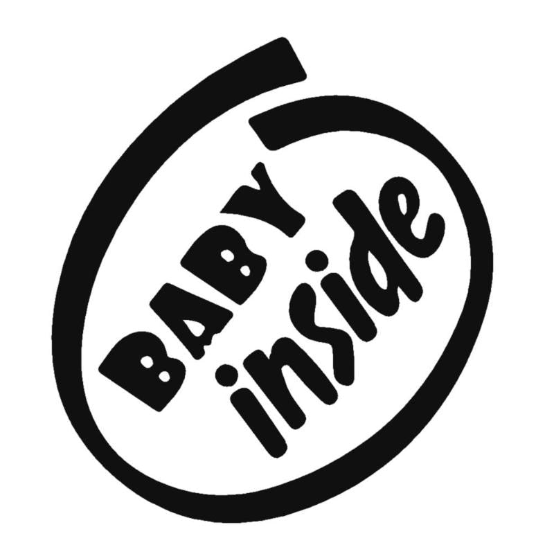 Funny Baby Inside Warning Letter Arts Reflective Car Trunk Window Stickers - ebowsos