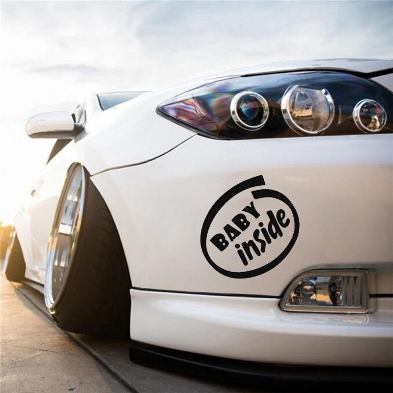 Funny Baby Inside Warning Letter Arts Reflective Car Trunk Window Stickers - ebowsos