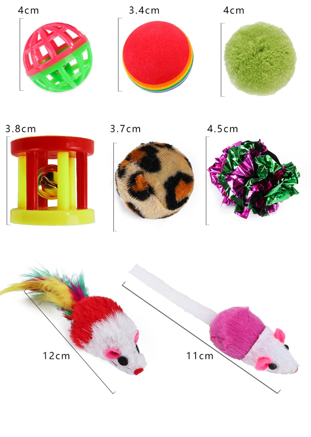 Funny Cat Stick Bell Ball Feather Toy 26PCS Cat Toy Set Creative Assorted Cat Interactive Toy Cat Play Toy For Kittens-ebowsos