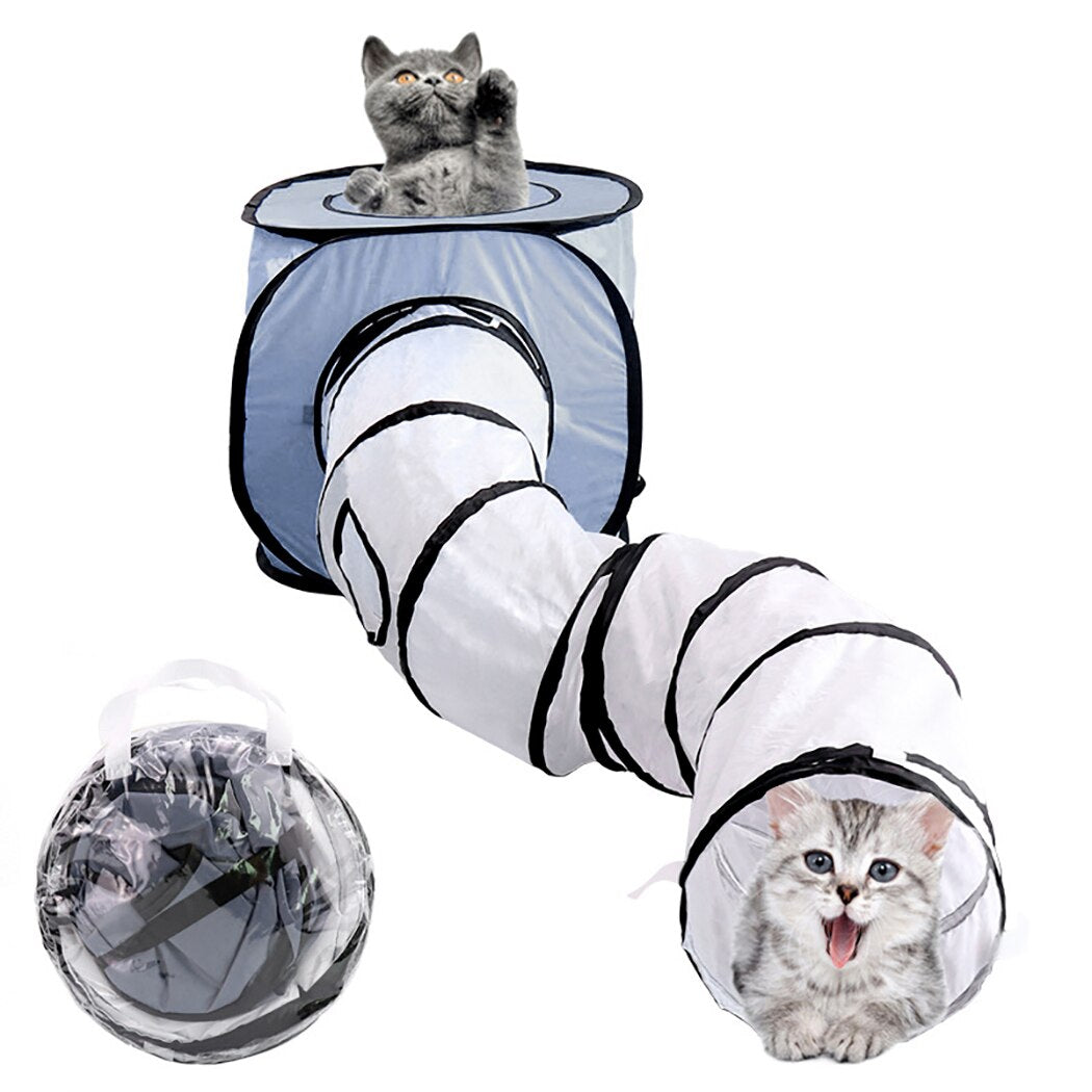 Funny Cat Toys Cat Tunnel S Shape Creative Collapsible Cat Tube Toy Pet Toy For Exercise Pet Interaction Training Supplies-ebowsos