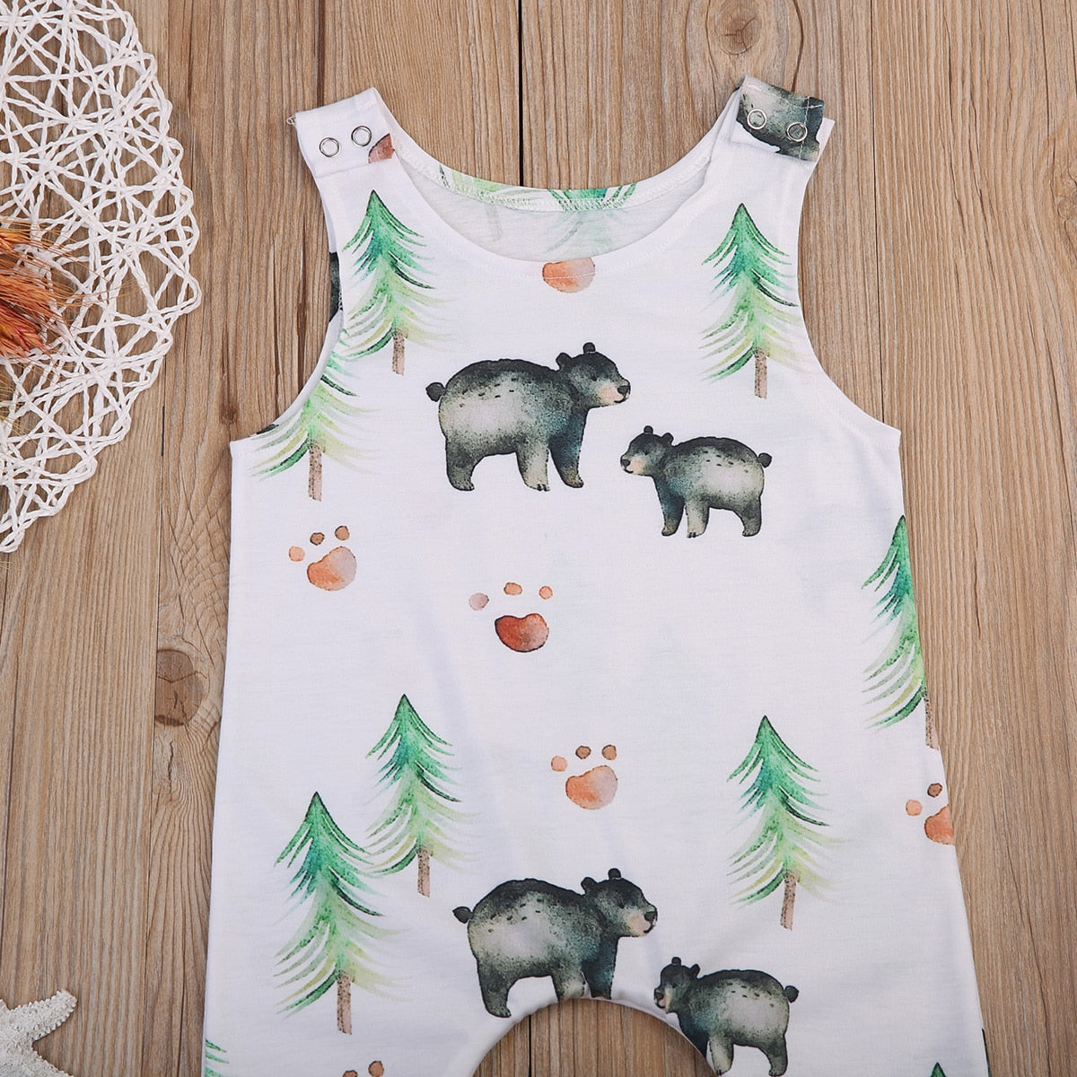 Funny Kids Infant Baby Boy Girl  Sleeveless Romper Cute Bear Jumpsuit Outfits One-Piece Set 0-24M - ebowsos