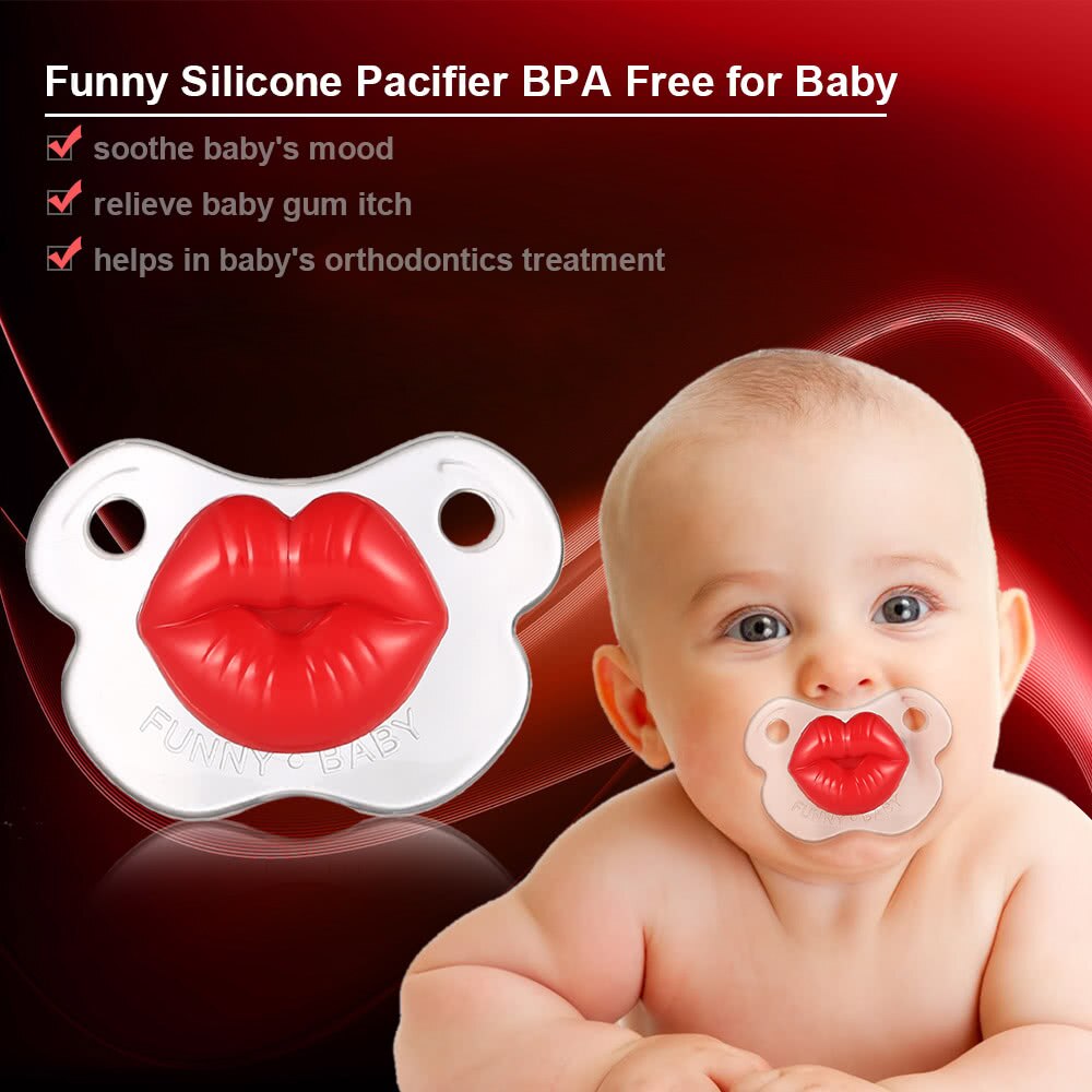 Funny Kissable Pacifier Silicone Pacifier BPA Free For Baby Infant Newborn-ebowsos