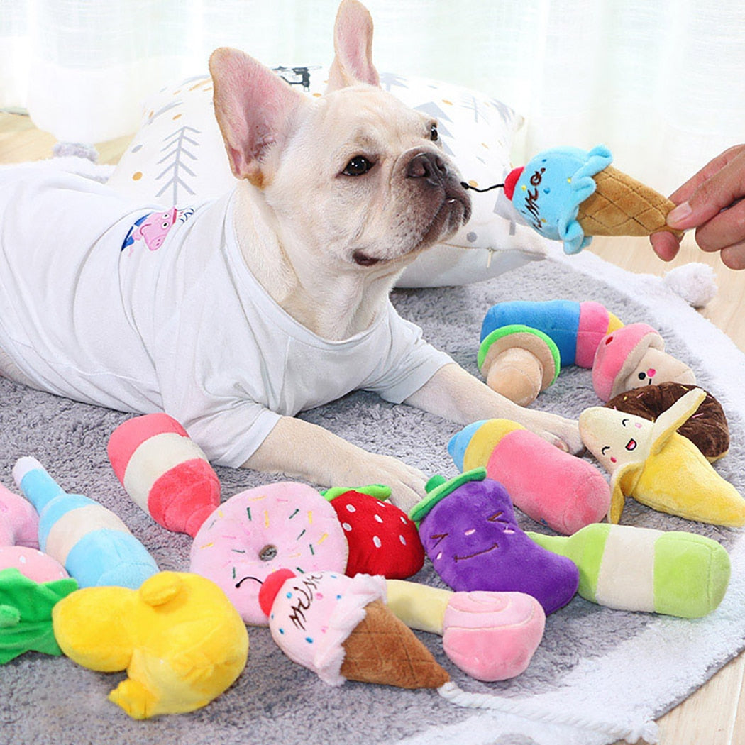 Funny Pet Toys Cartoon Cute Bite Resistant Plush Squeaky Toy Pet Chew Toy For Cats Dogs Pet Interactive Supplies Pet Partner-ebowsos
