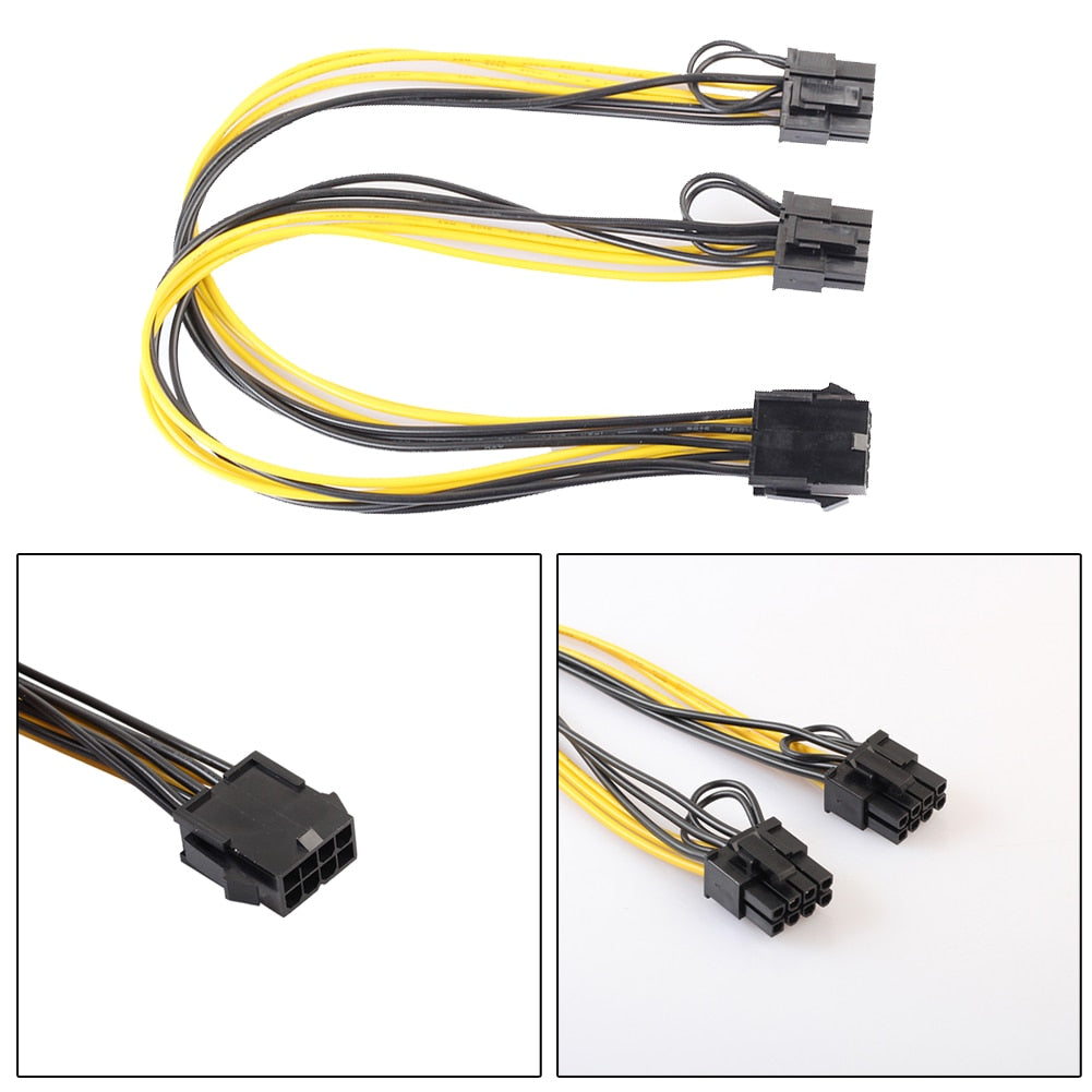 GPU PCI-E 8Pin to Graphics Video Card Double PCI-E PCIe 8Pin ( 6Pin + 2Pin ) Power Supply 18AWG Wire Splitter Cable Wholesale - ebowsos