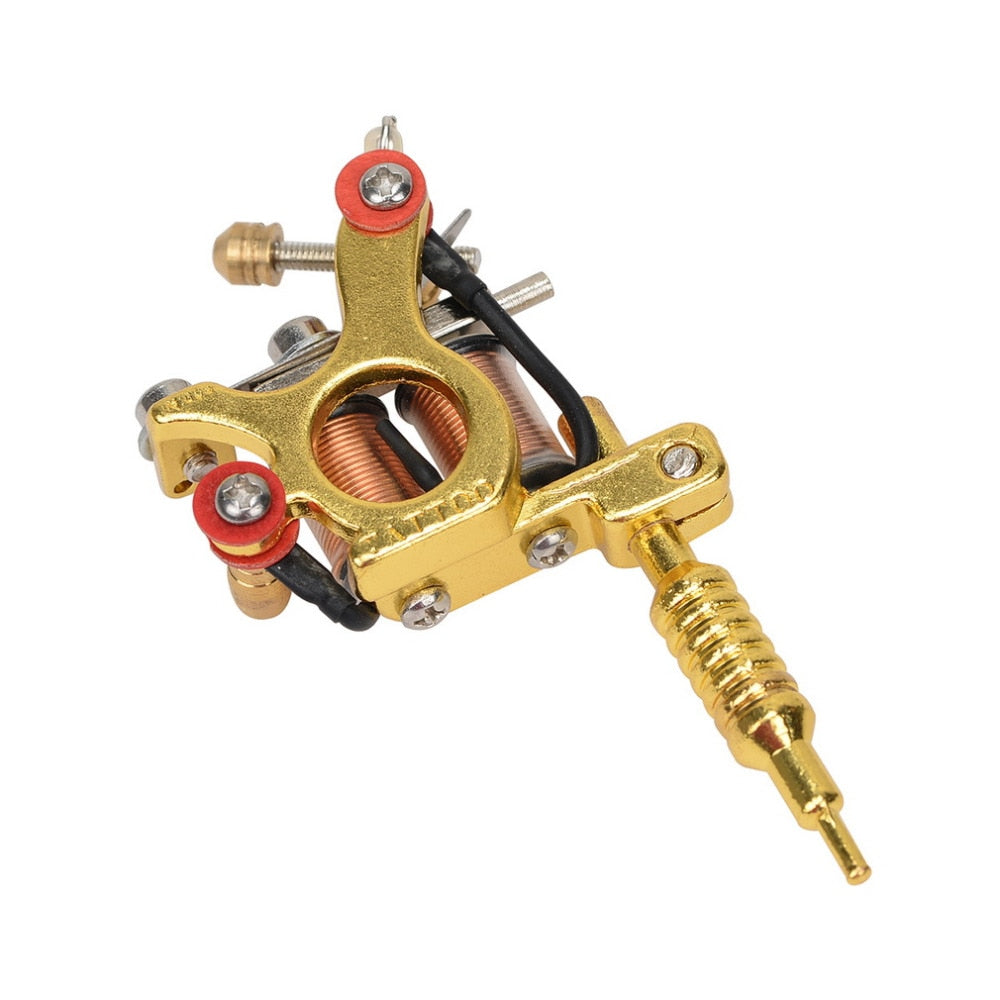GS100 Fashion Mini Gun Tattoo Machine cool Pendant Toy with Chain Golden Hot Selling New Quality - ebowsos