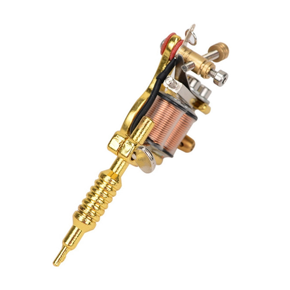 GS100 Fashion Mini Gun Tattoo Machine cool Pendant Toy with Chain Golden Hot Selling New Quality - ebowsos