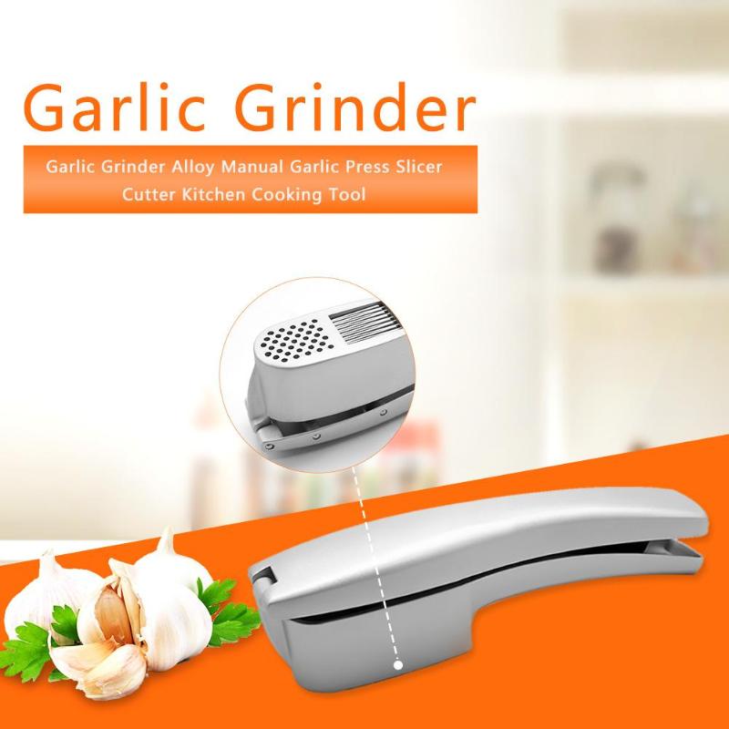 Garlic Grinder Alloy Manual Garlic Press Slicer Cutter Kitchen Cooking Tool - ebowsos