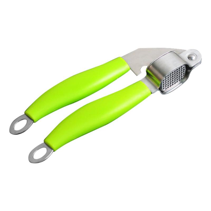 Garlic Press Crusher Portable Durable Easy to Clean Corrosion-Resistant Rust-Free Fruit Vegetable Cook Kitchen Squeezer Tool - ebowsos
