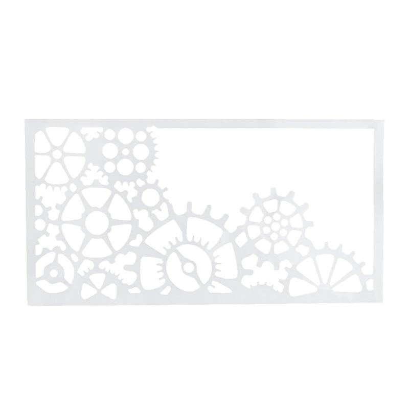 Gear Pattern Cake Stencil Fondant Baking Mold Template Decorating Tool 1pc - ebowsos