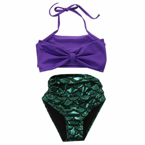 Girls Kid Mermaid Bathing Suits Bikini Swimwear Swimsuit Swimming Costume Set Suit - ebowsos